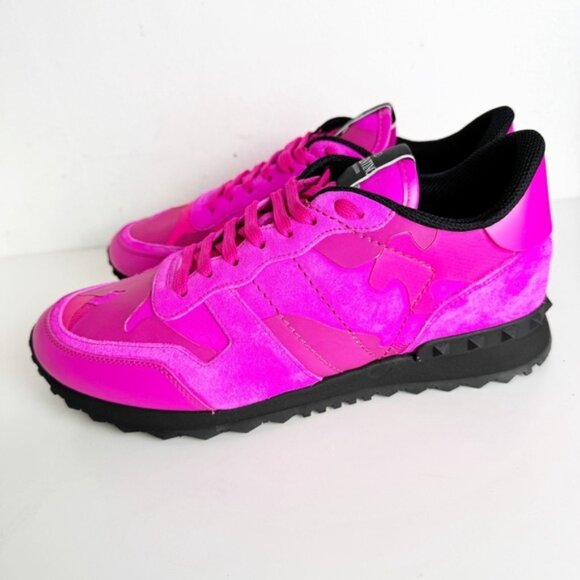 VALENTINO GARAVANI Rockrunner camouflage-print leather and mesh trainers - Picture 3 of 9